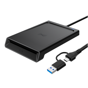 เครื่องอ่านบัตร IC แบบ 2 in <span class=keywords><strong>1</strong></span> USB และ USB Type C รองรับ NFC แบบสองอินเทอร์เฟซ ทั้งแบบสัมผัสและแบบไร้สัมผัส รองรับมาตรฐาน ISO7816 ISO14443 PC SC CCID - Product Image 1