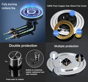 2つのバーナー内蔵およびカウンタートップ電気電磁調理器とガスストーブ - Product Image 2