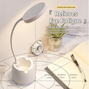 Macaron LED Night Light USB <b>Charging</b> Touch Dimmable Table <b>Lamp</b> Pen Holder Phone Stand For Study Bedroom - Product Image 3