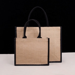 Sac fourre-tout en toile de jute écologique avec logo personnalisé imprimé pour les courses quotidiennes, avec options de personnalisation vierges - Product Image 6