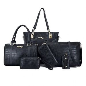 Nuevo Set de Bolsos Casuales de Moda para Mujer 2025 al por Mayor - 6 Piezas, Mini Bolso de Mano con Cremallera, Forro de Cuero Genuino Impermeable - Product Image 1