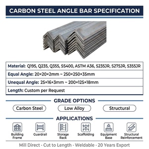 Acero Angular Laminado en Caliente Besi Siku Q235, Barra Angular de Acero al Carbono, 40x40 50x50 75x75mm, <span class=keywords><strong>Precio</strong></span> de Fábrica, Indonesia, Vietnam - Product Image 2