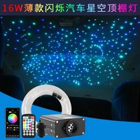Kit de Luces de Fibra Óptica RGBW para Techo de Auto y Hogar, 16W, con Activación por Sonido y Control Remoto por Aplicación, Luces de Estrellas
