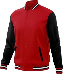 Custom Varsity Jacket Men Two Tone Blank Baseball Jacket Wool Cotton <b>Blend</b> Streetwear High Quality Embroidery Team Letterman Jac - Product Image 1