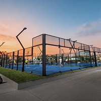 Terrain de padel professionnel panoramique classique de haute qualité 10x20m, en herbe artificielle, en promotion