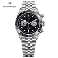 PAGANI DESIGN 2025 Nouvelles Montres Rétro pour Hommes Montres-Bracelets de Luxe à Quartz Chronographe Verre Saphir AR pour Homme Lunette en Céramique