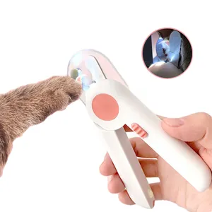 Hot Selling Stainless Steel Pet Nail Clipper With Safety Guard Cat Claw Trimmer LED Dog Nail Clipper With Light
