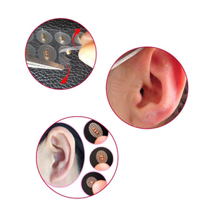 Pegatinas de punto de oreja de cristal transparente de arcoíris de colores, parches de frijol Auricular, parches de semillas de oreja de masaje, pasta de presión de acupuntura - Product Image 6