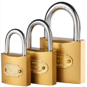 Brass Colored Iron Padlock 25 32 38 50 63 75mm Rectangular Single Lever <b>Locking</b> For Gate <b>Cabinet</b> Window Security - Product Image 3