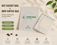 Sachet filtre à café recyclable à suspendre |   Sachets biodégradables à usage unique pour café filtre avec logo personnalisé, faible MOQ, OEM 500 pièces