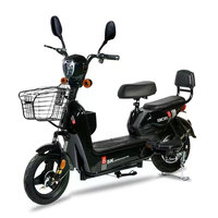 Scooter électrique pas cher 48V 350W, vélo électrique avec pneus à vide de 14 pouces, 2 places, vélo électrique pour adultes
