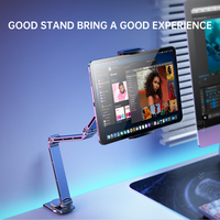 FEIXIANG X62 Support de téléphone et de tablette en alliage d'aluminium réglable Rotation à 360 ° avec base de serrage directement de l'usine