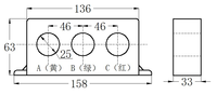 Transformador de Corriente Toroidal Trifásico KHCT7D1L4 100/1 1000/1 2000/1 60Hz con Abertura de 25 mm