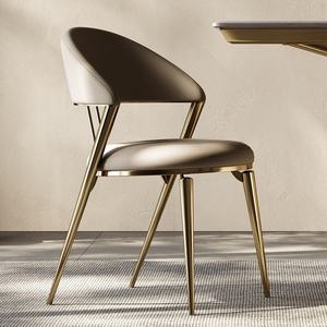 Chaise de salle à manger décontractée moderne avec dossier, luxe accessible pour la maison et les petits appartements, style scandinave, métal - Product Image 3