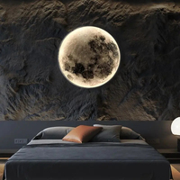 Applique murale LED ronde, style moderne et minimaliste, télécommande, idéale pour chambre à coucher, salon, mur derrière le canapé, couloir, chevet