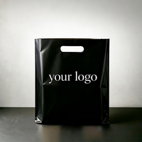 Sacs shopping en PEHD dépoli avec logo personnalisé, durables et réutilisables, poignées découpées pour l'emballage de chaussures et de vêtements