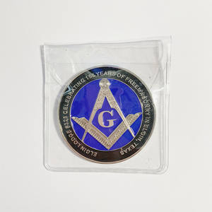 Sin MOQ Mason 3D <span class=keywords><strong>Moneda</strong></span> de desafío de plata <span class=keywords><strong>Moneda</strong></span> de recuerdo masónica de metal personalizada - Product Image 3
