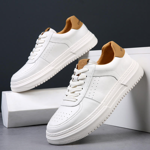 Petites chaussures de sport blanches pour hommes, tendance, polyvalentes, chaussures de course 2026, respirantes, décontractées, doublure en cuir véritable, légères - Product Image 2