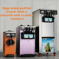 Machine à glace molle commerciale 3 saveurs pour boutique de donuts avec système de refroidissement par air et panneau de commande numérique