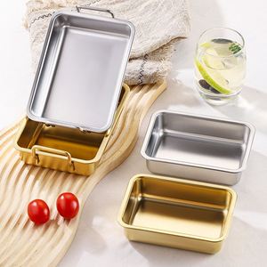 Bandeja Cuadrada de Acero Inoxidable 304 con Asa para Almacenamiento de Alimentos, Buffet, Hot Pot, Platos Fríos Coreanos, Barbacoa, Platos para Aperitivos - Product Image 6
