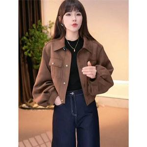 2025 <span class=keywords><strong>Petite</strong></span> veste de motard veste de <span class=keywords><strong>moto</strong></span> de style européen et américain manteaux en daim <span class=keywords><strong>pour</strong></span> femmes - Product Image 1