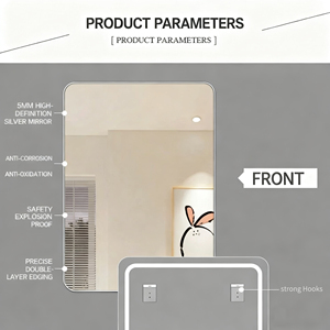 <span class=keywords><strong>Miroir</strong></span> LED rétroéclairé horizontal vertical anti-buée Art Déco intelligent à haut lumen pour salle <span class=keywords><strong>de</strong></span> bain, étanche, CRI90, HD, à intensité variable - Product Image 5