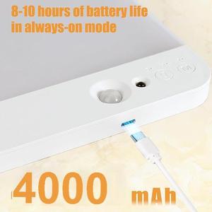 Pin lớn hoạt động ánh sáng trần với từ xa có thể sạc lại cảm biến chuyển động ánh sáng trong nhà không có hệ thống dây điện LED trên không đèn lịch thi đấu CCT - Product Image 2