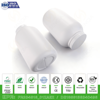 Conteneur de protéines de lactosérum isolées de qualité alimentaire en HDPE blanc de 5 L, vente en gros, pot en plastique cylindrique classique vide avec bouchon à vis en plastique