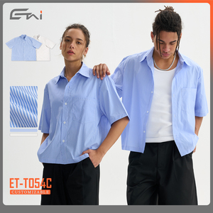 Nuovo Modello <span class=keywords><strong>Camicia</strong></span> da Uomo <span class=keywords><strong>a</strong></span> Righe e <span class=keywords><strong>Quadri</strong></span> Vestibilità Boxy Oversize Corta Casual <span class=keywords><strong>a</strong></span> <span class=keywords><strong>Maniche</strong></span> <span class=keywords><strong>Corte</strong></span> Estiva in Flanella con Bottoni - Product Image 3