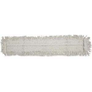 Tête de balai Boardwalk 1648 pour dépoussiérage, 48 x 5, en coton blanc/fibres synthétiques, enveloppement manuel, panier en plastique avec clip pour usage domestique - Product Image 1