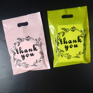 Offre Spéciale : Sacs en plastique personnalisés découpés sur mesure avec poignée, sacs <span class=keywords><strong>de</strong></span> courses en plastique « Merci » <span class=keywords><strong>pour</strong></span> événements et fêtes - Product Image 2