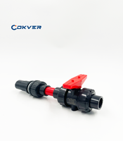 Katup Bola Manual PVC Universal Ukuran Standar COKVER COKVE 2 Arah Sambungan Union Sejati Tahan Suhu Tinggi Segel PTFE 900 PSI