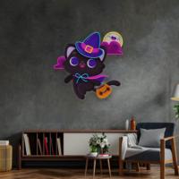 Lampu Neon LED Kucing Bulan Lucu yang Dipersonalisasi, Tahan Air, untuk Ruang Game Anak Perempuan & Perusahaan