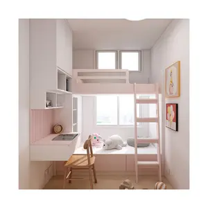 Muebles para el hogar modernos de nuevo diseño, marco de cama doble de lujo de madera, cama doble para niños
