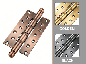 Charnière à billes en fer couleur <span class=keywords><strong>AC</strong></span> noir doré, 6 pouces, épaissie 4,0 mm, pour porte d'entrée en cuivre massif lourde - Product Image 4
