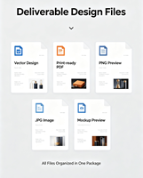 Service d'art graphique vectoriel pour emballages minimalistes, conception de modèles de bannières promotionnelles, autocollants de logo personnalisés pour boîtes cadeaux