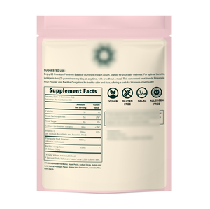 Complément alimentaire probiotique à marque privée, bonbons gélifiés beauté, bien-être féminin adulte, équilibre naturel, saveur ananas - Product Image 1
