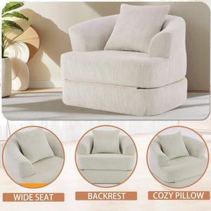 Extendable Reversible Chaise Sleeper <b>Sofa</b> with Quick Setup Eco-Friendly Design <b>for</b> <b>Living</b> <b>Room</b> Bedroom & Hotel Use - Product Image 2