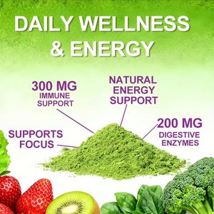 Polvere di Superfood Verde Biologico al Gusto di Fragola, il Migliore in Termini di Sapore, per Adulti e Donne in Gravidanza - Product Image 4