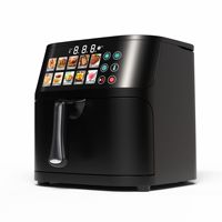 Friteuse à air électrique pour usage domestique, écran tactile couleur, grande capacité, commandes tactiles intelligentes, multifonction, 1400W, acier inoxydable