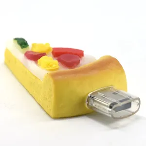 Pendrive Flash Drive Roti/Pizza 4GB 8GB, Stik Memori Simulasi Makanan/Kentang Goreng Bentuk PVC USB