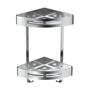 Duxini hiện đại hai lớp thép không gỉ Kệ phòng tắm <span class=keywords><strong>2</strong></span> quần áo Móc đánh bóng nhà khách sạn góc tắm Caddy giá nhà bếp - Product Image 2