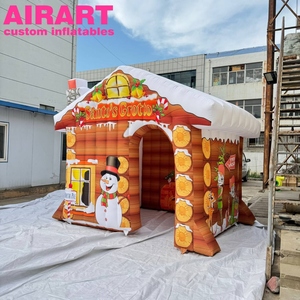 Dekorasi Natal mobil tiup, kereta kartun tiup warna-warni Model tiup Merry Xmas permen kartun mobil - Product Image 3