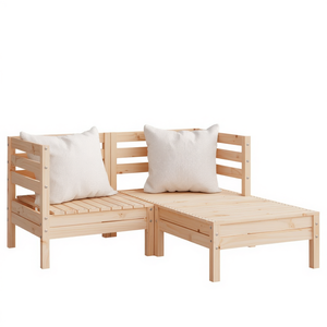 Canapé de jardin 2 places en pin massif, mobilier d'extérieur modulaire, design minimaliste durable - Product Image 1
