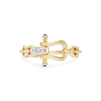 Gemnel Multi-usage Connecteur Breloque Fermoir Horsebit Baguette CZ Topaze Bleue en Argent 925 pour Bracelet, Collier, Bague, Composant de Bijoux DIY