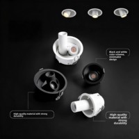 Personnalisé 180 °   Spot LED encastré orientable anti-éblouissement CRI90+ avec boîtier en aluminium et angle de faisceau réglable pour intérieur