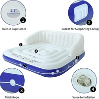 Fauteuil flottant de luxe en PVC 0,3 mm avec auvent pour femme, idéal pour piscine et détente aquatique