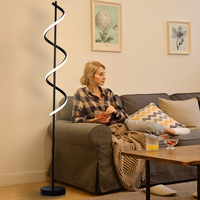 Nouvelle lampe sur pied moderne en aluminium avec design tourbillon unique pour chambre à coucher et salon