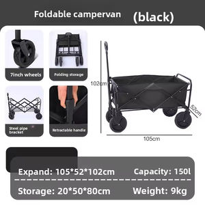 Chariot de plage pliable et personnalisable pour le camping, fabricant en gros OEM, chariot de transport extérieur pour les rassemblements - Product Image 6
