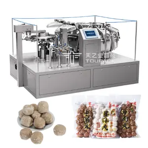 Fully Automatic Meatballs Vacuum Packaging Machine Continuous Food Vacuum Doypack Packaging Sealer Machine